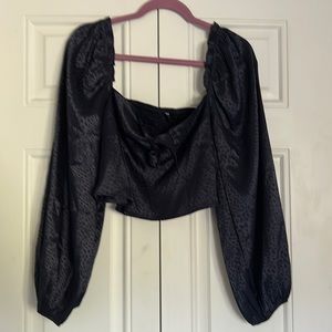 NWOT tie-front silky top
